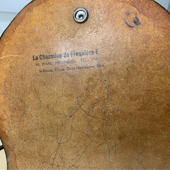 Vintage Shoulder Bag Brown leather Canadian Handmade Carved Trees Landscapes - Picture 9 of 16